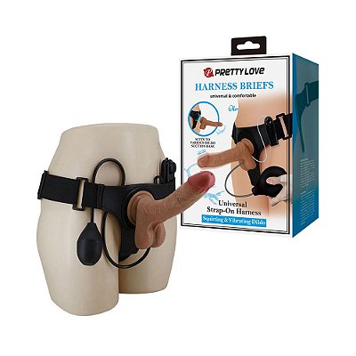 Cinta Peniana: Pênis Realístico, Vibração e Ejaculação - Oher