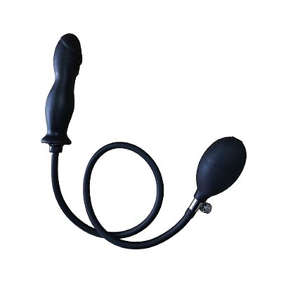 Plug Anal Inflável com Pera para Expansão e Prazer - 15,4 cm