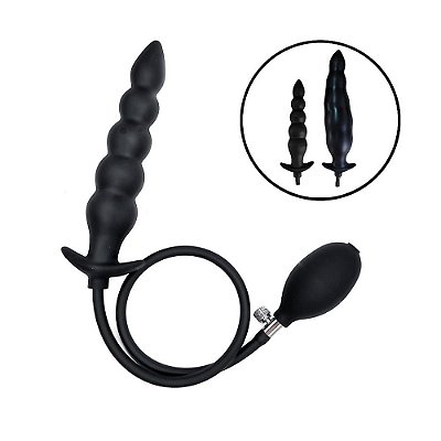 Plug Anal Escalonado Inflável Com Pera: Expansão e Prazer - 20 cm