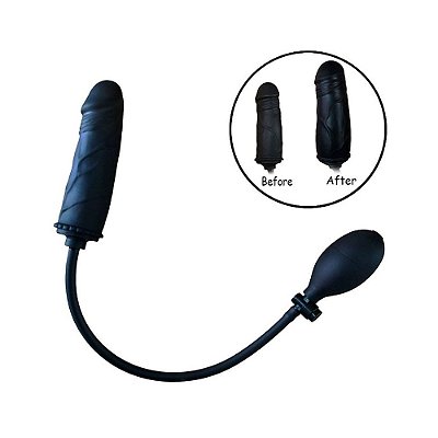 Plug Anal Inflável com Pera para Expansão e Prazer - 13 cm