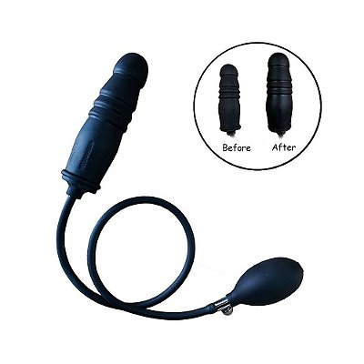 Plug Anal Inflável com Pera para Expansão e Prazer - 16,5 cm