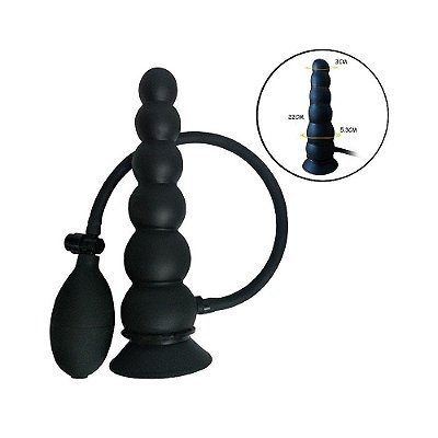 Plug Anal Escalonado Inflável Com Pera: Expansão e Prazer - 20 cm