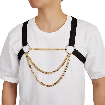 Harness Masculino em Nylon com Correntes - Dominação e Poder