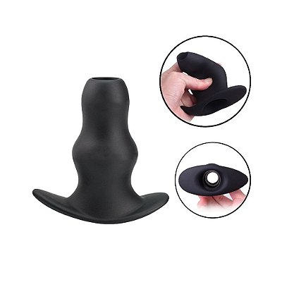 Plug Anal Vazado em Silicone 7,3 x 3,5 Cm - Fetish e Dominação