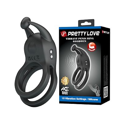 Anel Peniano Duplo Vibratório Recarregável - Pretty Love Goodwin