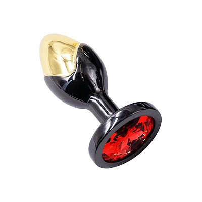 Plug Anal Bicolor de Luxo com Pedra Acrílica - Tamanho P