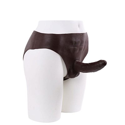 Cinta Peniana Com Prótese Realística 15 cm: Vibração e Controle Remoto