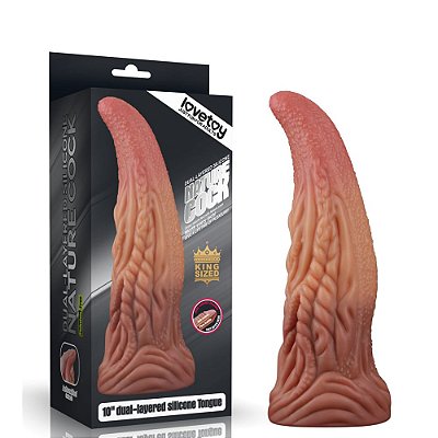 Pênis Gigante Dual Layered Lovetoy 25cm – Silicone Platinum com Dupla Densidade