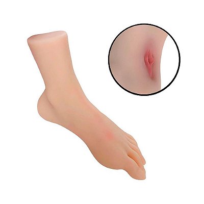 Masturbador Masculino de Luxo Cyberskin – Formato de Pé e Vagina 24 x 9,5 Cm