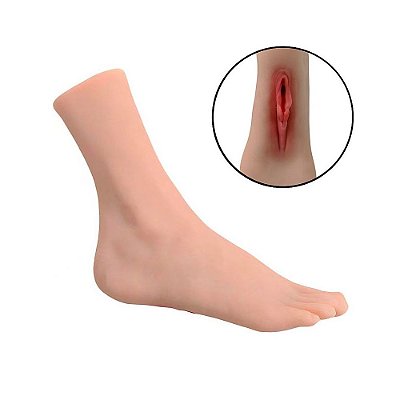 Masturbador Masculino de Luxo Cyberskin – Textura Realista Formato de Pé e Vagina
