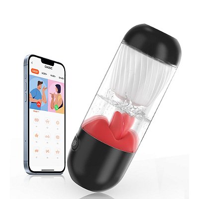 Masturbador Masculino Lanterna Premium 9 Modos De Rotação, Vibração E Controle Por App