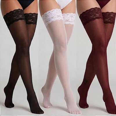 Meia Lisa 7/8 com Punho de Renda Sensual | Lust Of Love