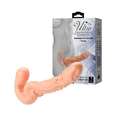 Penetrador Strapless Com Plug Vaginal – Flexível com Saliências – Baile Ultra Emma