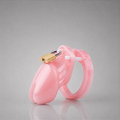 Cinto De Castidade Rosa Claro – Design Anatômico Curto – Kit com 5 Anéis