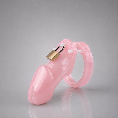 Cinto De Castidade Rosa Claro – Design Anatômico Longo – Kit com 5 Anéis