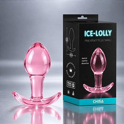 Plug Anal Em Vidro Rosa Com Alça De Segurança – Ice-Lolly Pink Kinky Plug Small – Chisa
