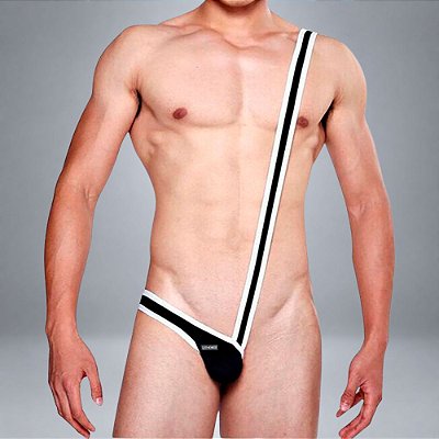 Cueca Tanga Masculina Transversal Com Alça Única De Ombro Único