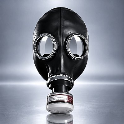 Máscara De Gás Em Borracha BDSM – Fetiche Wear E Cosplay GP-5 – Com Filtro Rosqueável