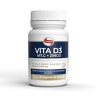 VITAMINA D3 + C + ZINCO - 60 CÁPSULAS - VITAFOR