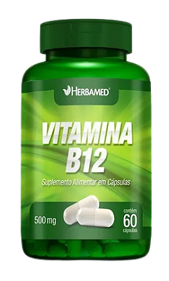 VITAMINA B12 60 CÁPSULAS - 500MG - HERBAMED