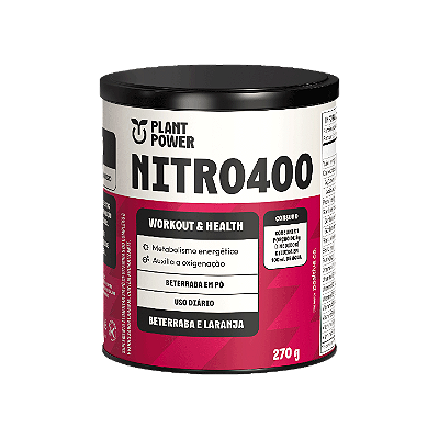 SUPLEMENTO - NITRO400 BETERRABA E LARANJA 270g - PLANT POWER