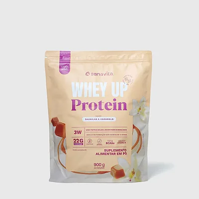 SANAVITA - WHEY UP 3W - BAUNILHA E CARAMELO - POUCH 900G