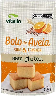 VITALIN - BOLO AVEIA CHIA LARANJA SEM GLÚTEN 300G