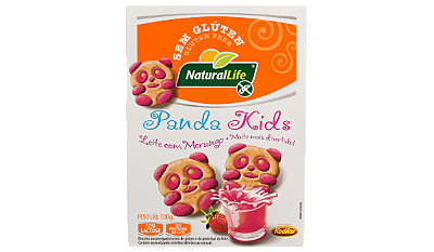 NATURAL LIFE - BISCOITO PANDA KIDS 100G MORANGO SEM GLÚTEN E LACTOSE