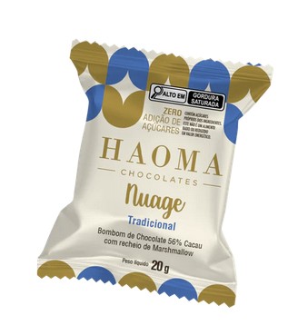 HAOMA - MARSHMALLOW DE BAUNILHA COM COBERTURA DE CHOCOLATE 56% CACAU