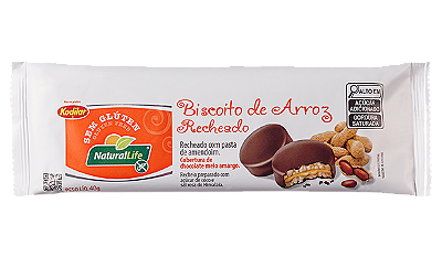 NATURAL LIFE - BISCOITO DE ARROZ RECHEADO PASTA DE AMENDOIM SEM GLÚTEN