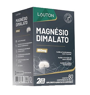 LAUTON - MAGNÉSIO DIMALATO 60 CÁPSULAS