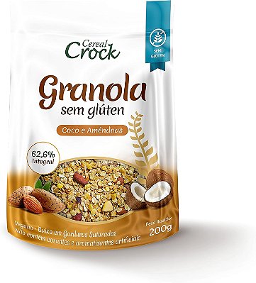 LEVE CROCK - GRANOLA COCO AMENDOAS 200G - SEM GLÚTEN