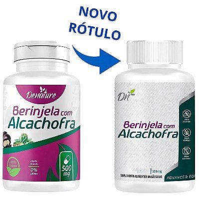 DENATURE - BERINJELA COM ALCACHOFRA 500MG 100 CÁPSULAS