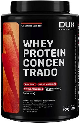 DUX NUTRITION - WHEY 100% CONCENTRADO POTE CARAMELO SALGADO 900G