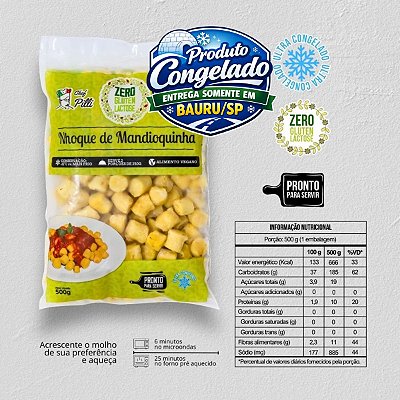 CHEF PILLI - NHOQUE MANDIOQUINHA SEM GLÚTEN SEM LACTOSE 500G
