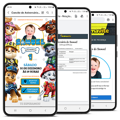 Convite Digital e Interativo com o Tema da Patrulha Canina