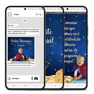 Convite Animado Pequeno Príncipe - Interativo e com de Sistema Confirmar Presença