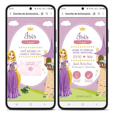 Convite Animado Interativo Princesa - Confirmar Presenç