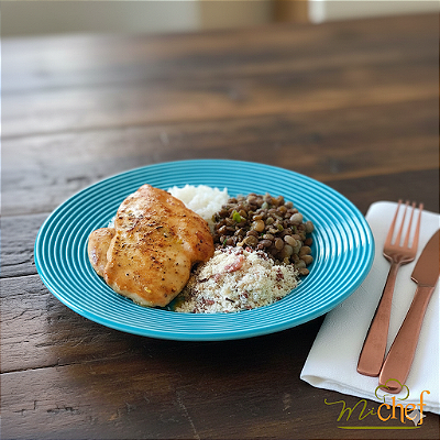 Filé de Frango Grelhado + Duo de Grãos + Arroz Branco + Farofa Crocante (390g)