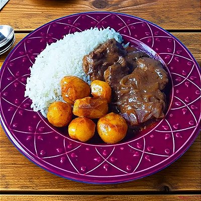 Filé Mignon ao Molho de Mostarda + Arroz Branco + Batatas Sauté (370g)