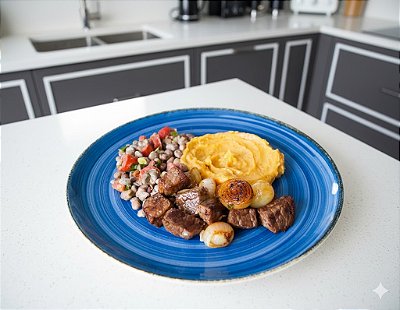 Filé do Sol Acebolado + Purê de Banana + Feijão Verde Sertanejo (390g)