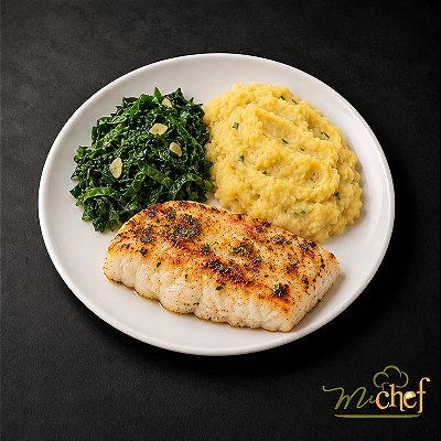 Lombo de Pirarucu Grelhado + Purê de Banana da Terra + Couve Mineira (300g) | Embalado a Vácuo