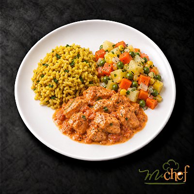 Estrogonofe de Frango + Arroz Integral com Cúrcuma + Mix de Legumes (420g) | Embalado a Vácuo
