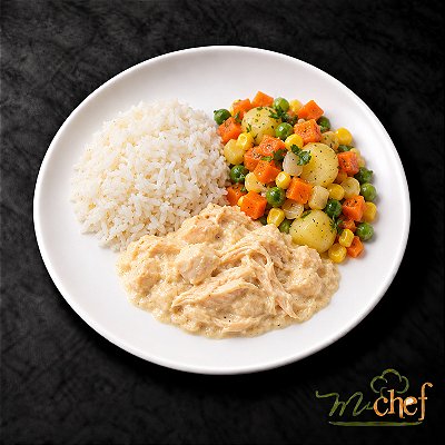 Fricassê de Frango + Arroz Branco + Mix de Legumes (390g) | Embalado a Vácuo