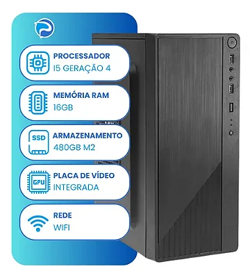Computador Cpu I5 4 Geração Ssd M2 480gb 16gb Ram C/ Monitor 480 Gb 16 Gb Integrada