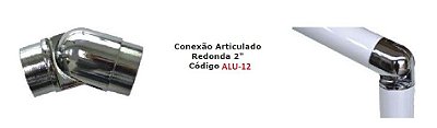 ALU-12- CONEXÃO  ARTICULADA PARA TUBO REDONDO "2"(50MM) P/GUARDA-CORPO / ESCADA