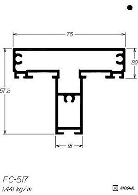 FC-517-COLUNA P/ ATE 3,00 ML ALTURA 8,64 KG BARRA 6,00 ML-PELE DE VIDRO PV2