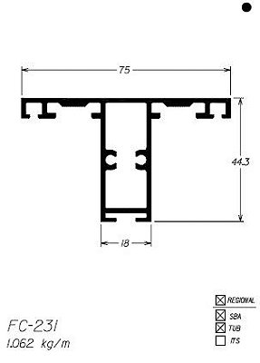 FC-231-TRAVESSA- 6,36 KG NA BARRA 6,00 ML-PELE DE VIDRO PV2