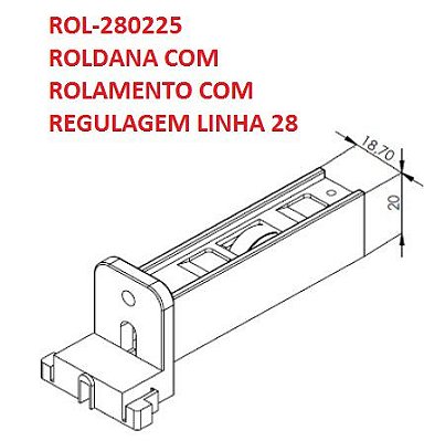 ROL-280225- Roldana c/ regulagem c/rolamento linha 28