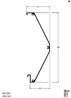MN-008 8.31 KG/ BARRA 6,00 ML PARA JANELA INTEGRADA AUTOMATIZADA